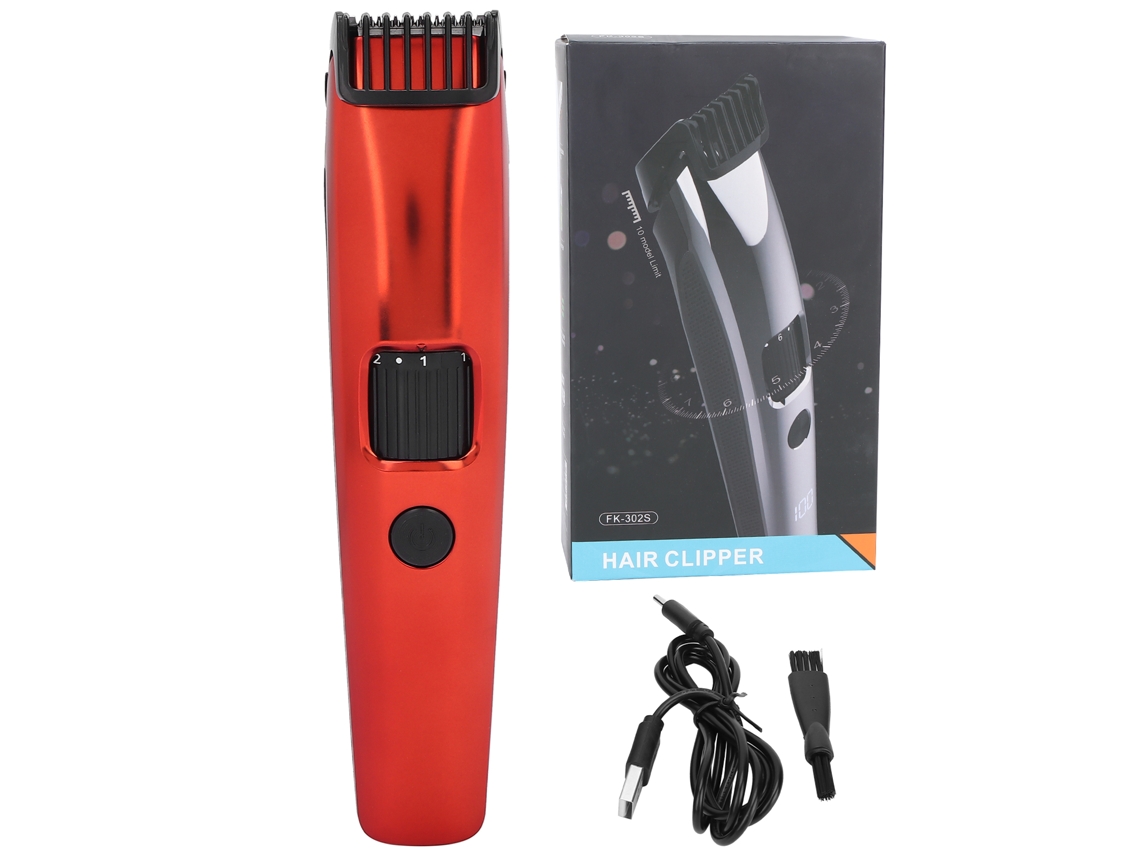 2026-cortadora De Cabelo Elétrica Recarregável Portátil Para Salão E Lar Máquina De Cortar Cabelo Vermelha