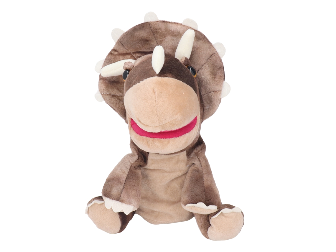 -títere De Mano Animal De Peluche Suave Y Cute Con Boca Abierta Móvil Café 25cm