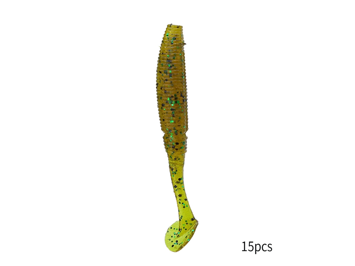 Cebo De Pesca Con Cola T Pequeña Y Suave, Diseño De Espinner, 1g, 50mm, 15 Piezas/paquete, 2 Amarillo Salsa De Soja