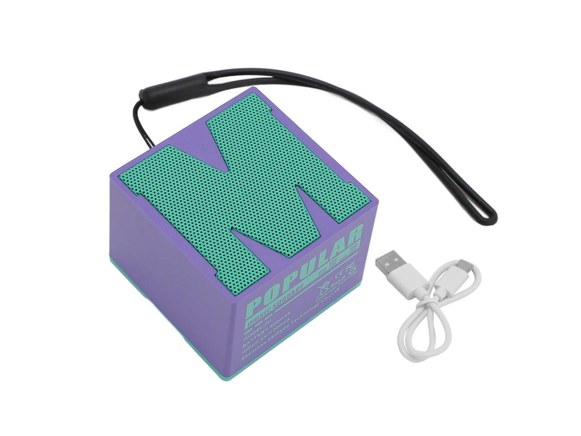 Altavoz Portátil Mini Bluetooth 5.4, Resistente Al Agua Ip54, 6 Horas De Reproducción, Cordón Morado.
