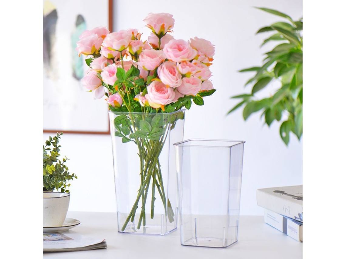 Cubo De Flores Transparente De Acrílico Para Tiendas De Flores Hogar Resistente Duradero 23x13.5cm