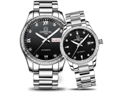 Reloj Ushion de acero inoxidable con cristal de zafiro blanco plateado
