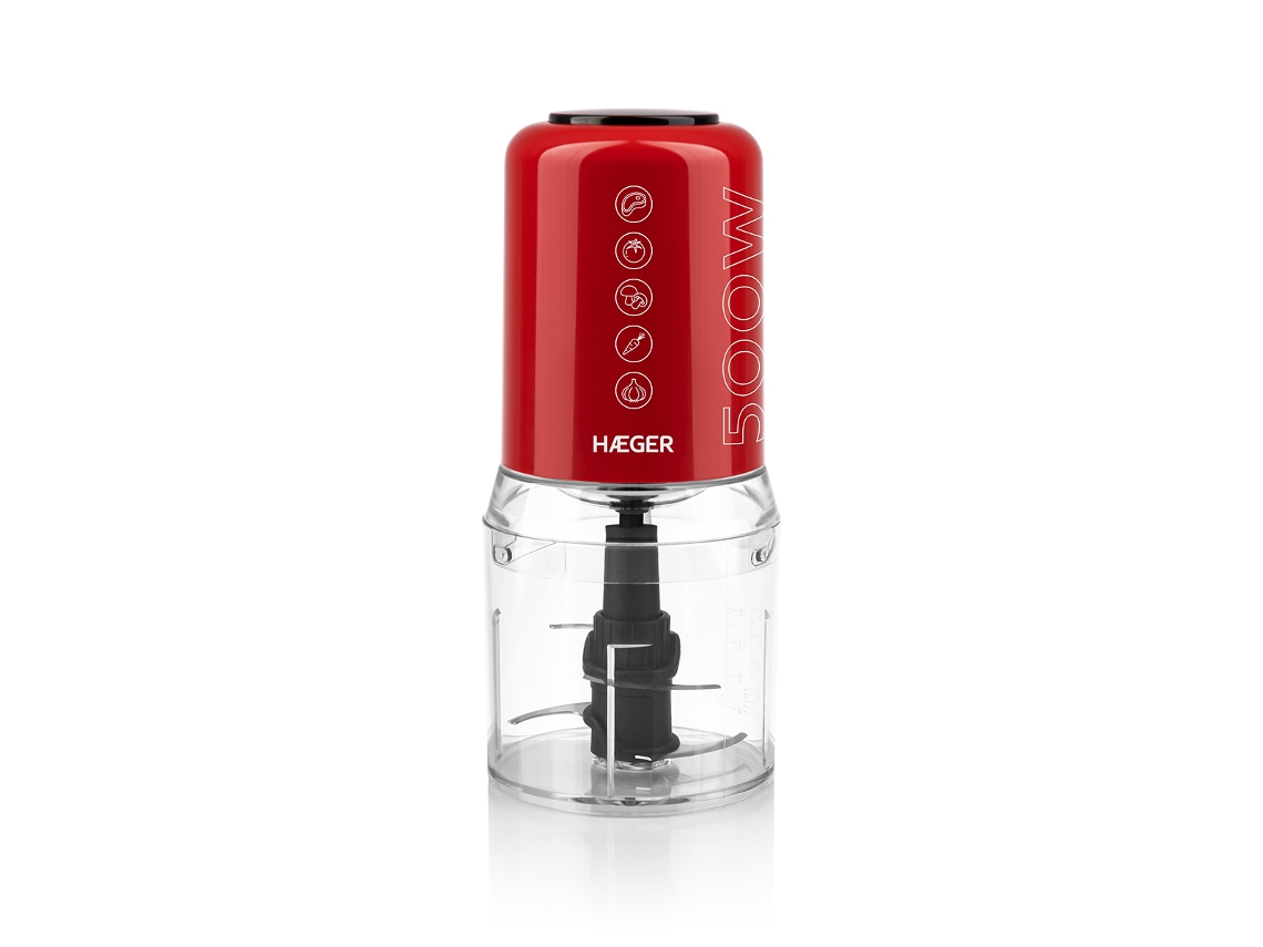 Picadora Haeger Chop Master de 500 ml, 2 velocidades, 500 W, color rojo