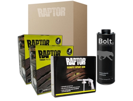Conjunto 2 Pinturas + Pistola Std + Disolvente DISPIVAL Raptor 2K Kit Negro (4 L)