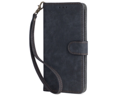 Capa Protetora De Couro Com Aba Articulada Para Proteção Contra Quedas.preto Com Cordão - Oppo F31 5g Versão Internacional