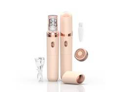 Afeitadora facial femenina 2 en 1, diseño de doble cuchilla, depilación indolora, luz LED integrada, depilación precisa.