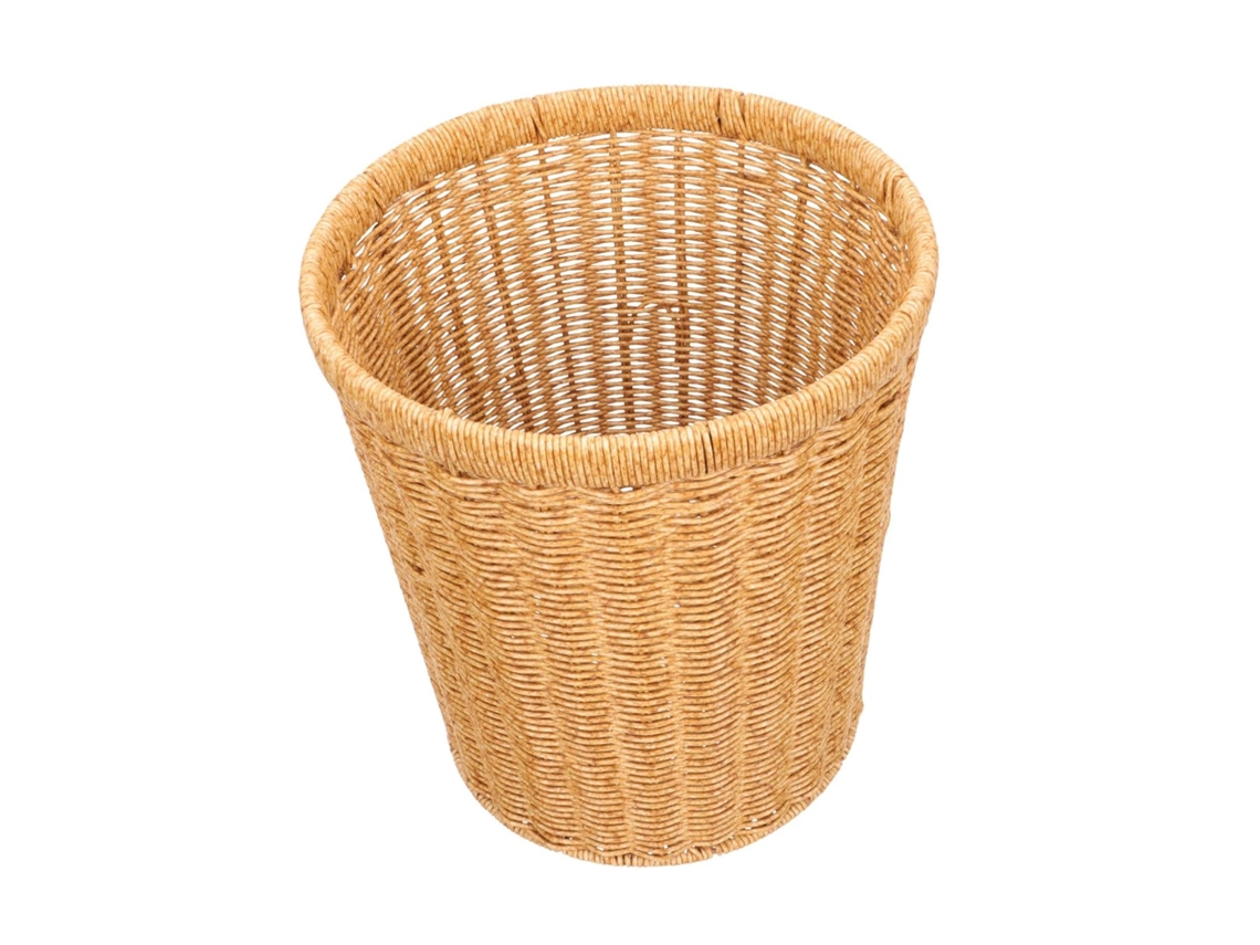 Cesta de almacenamiento de estilo natural y delicado, de capacidad adecuada, fabricada en ratán sintético tejido. SFUSHOS