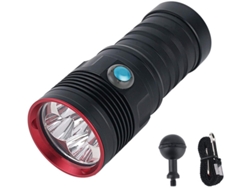 Linterna de buceo LED subacuática de 100 m, 10 000 lúmenes, 4 modos, Yizhood (negra)