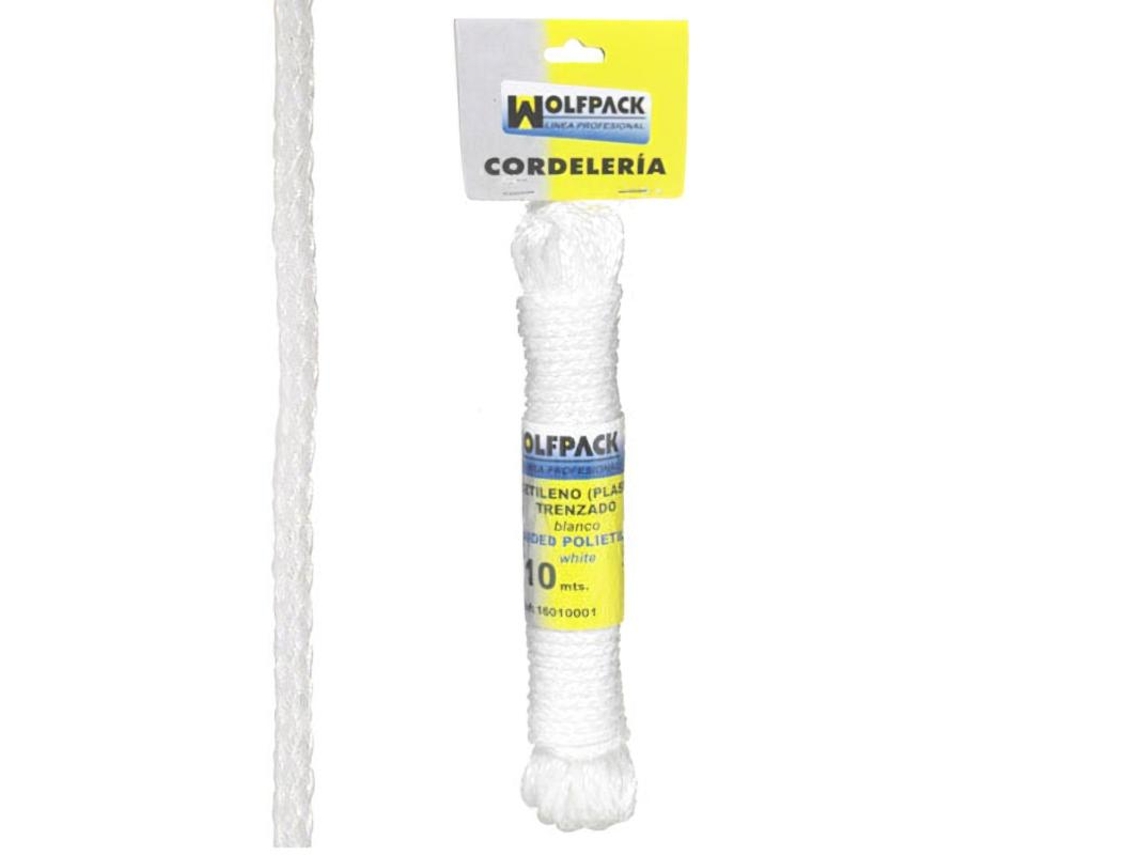 Cuerda Trenzada Plástico Blanca (Madeja 10 m.) WOLFPACK LINEA PROFESIONAL