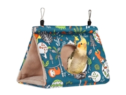 2026-casa Nido Para Aves Calefacción Invierno Hamaca Colgante Plush Suave Jaula Pájaro Azul