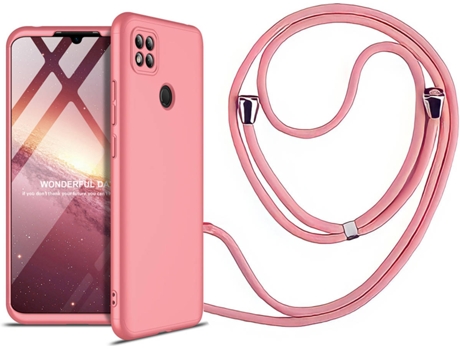 Funda Redmi 9C Slim Armor 360º con Collar Rosa