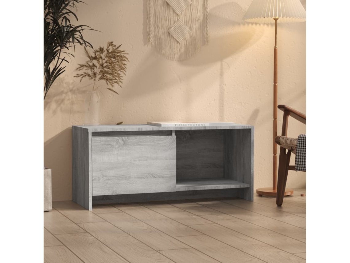 Mueble de Armario Tv 90X35X40 Cm Aglomerado Color Sonoma Gris