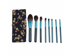 Set De 8 Brochas De Maquillaje Con Bolsa De Almacenamiento Azul