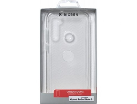 Funda para Xiaomi Redmi Ultra, Redmi Note 8 BIGBEN CONNECTED Piel Sintética Textura Suave Transparente