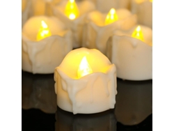 12 Velas Led Sin Llama Con Temporizador, Funcionan Con Pilas, Luz Blanca Cálida, Lámpara Eléctrica Para Decoración Del Hogar, Bodas Y Halloween.