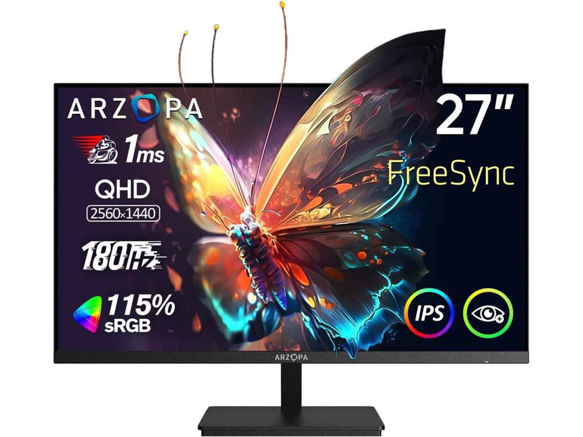 Monitor Gaming Arzopa M1rc  27 "  180 Hz  2k  Qhd  2560 X 1440  Ips 115% Srgb