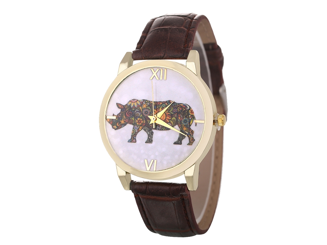 Reloj De Pulsera De Cuarzo Para Mujer, Estilo Casual Elegante, Color Café.