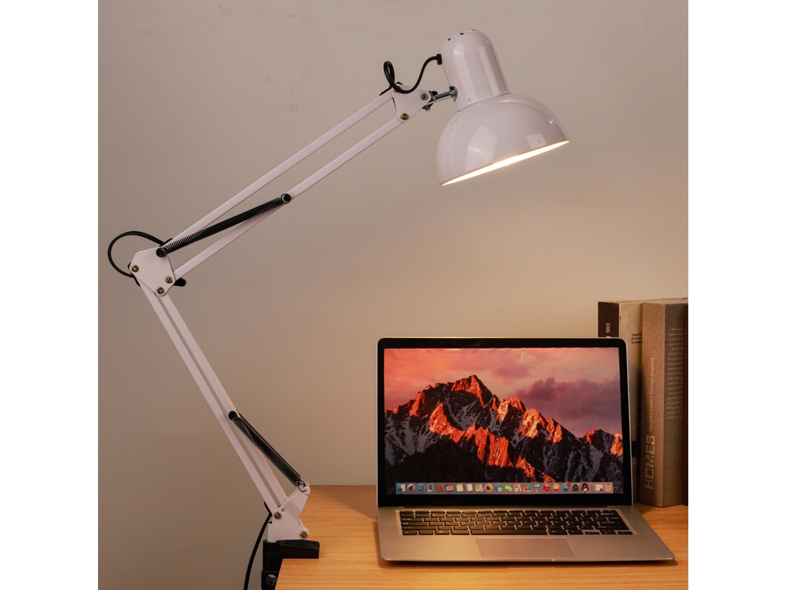 Rebe-lámpara De Lectura Led Con Pinza Brazo Flexible Ajustable Para Estudio Tatuaje Embroidery Reparación Color Blanco