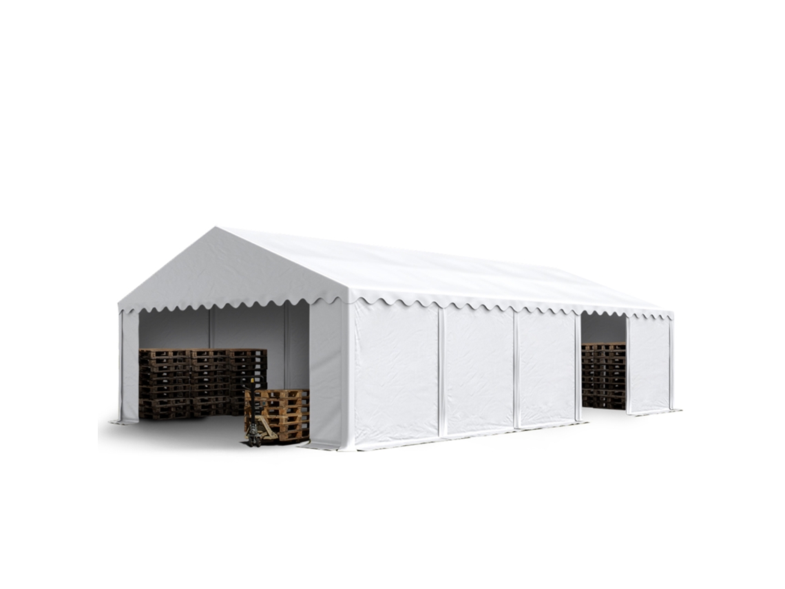 Cobertizo de almacenamiento de 5 x 10 m, PVC, 700 N, impermeable, color blanco, para herramientas
