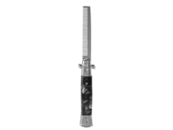 2026-peine De Pelo Plegable De Acero Inoxidable Con Resorte Navaja Para Aceite, Peine De Bolsillo Estilo Switchblade (negro)