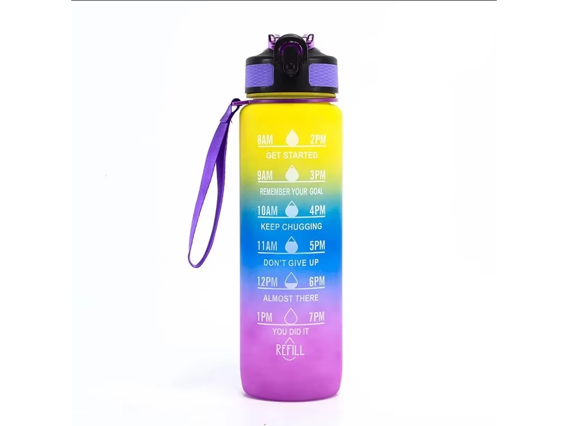 (estilo B) Botella De Agua Deportiva Reutilizable De 32 Oz Con Temporizador Y Ventosa