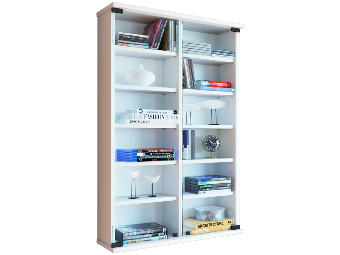 Zuntisa Mueble de Pared Vcm para Cd Dvd Puerta Cristal