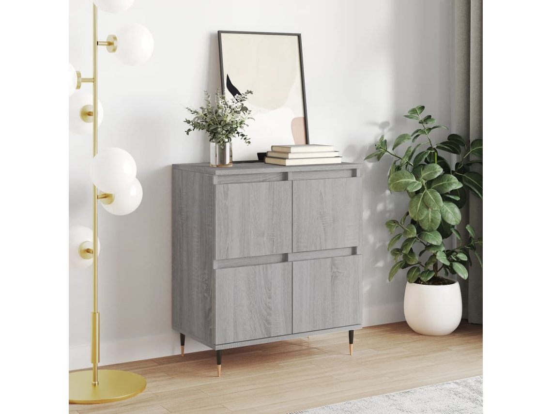 Aparador De Madera Contrachapada Gris Sonoma 60x35x70 Cm