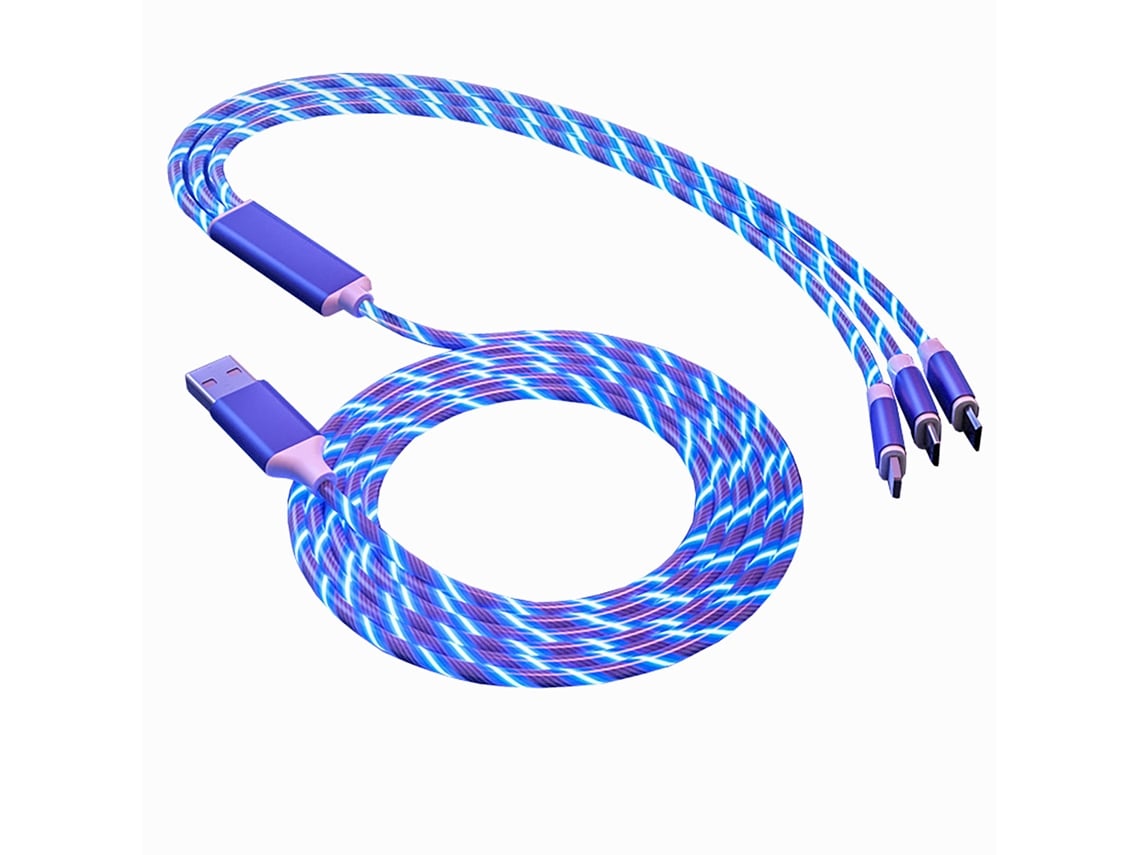 Cable De Streaming Metálico De Uno A Tres, Carga Rápida Para Teléfonos Apple, Android Y Type-c
