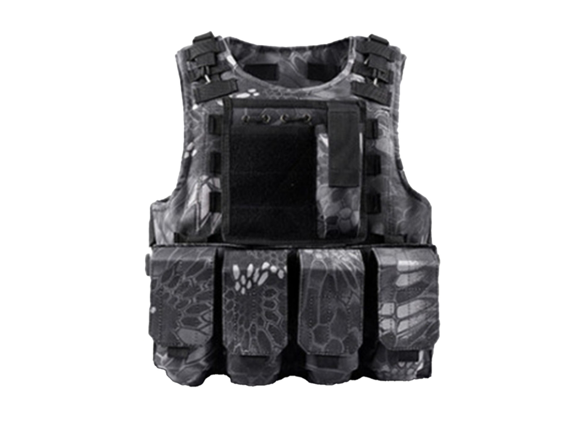 2026-chaleco Militar Para Hombre Ligero Ajustable Patrón Pitón Negro Equipo Outdoor Entrenamiento Pesca Viaje