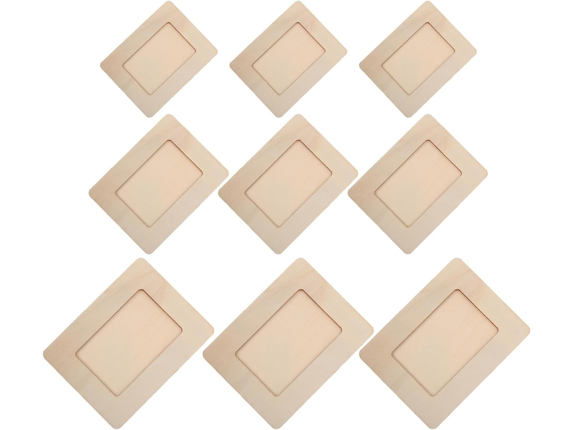 Piezas Marcos Fotos Madera Acabado Manualidades Rectangulares Natural Decoración Pared Actividad Creativa Mesa