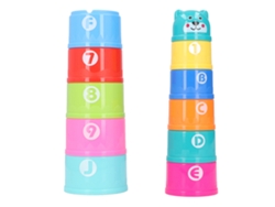 Mali 11pcs Conjunto de Copos Empilháveis Brilhantes Brinquedo Educativo para Banho Bebê 6m+