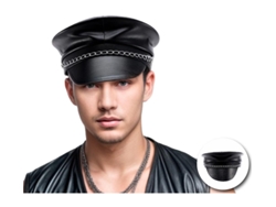Gorra de Polipiel con cadena años 80 adulto