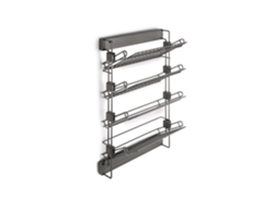 Zapatero Lateral Extraíble para Armarios y Closets Cuarzo, Izquierda, Acero, Titanio Emuca