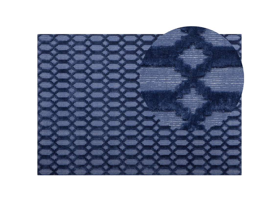 Alfombra de pelo corto BELIANI Cizre de Viscosa Azul 160x230