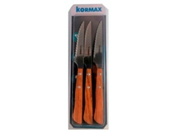 Cuchillos 11 Cm Filo Microdentado Hpl Roble Pack 3