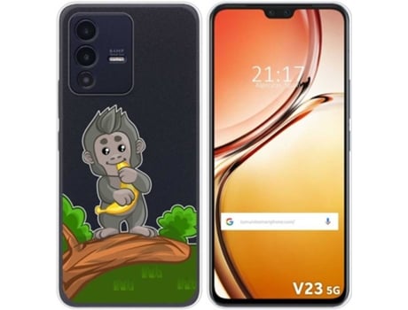 Carcasa para Vivo V23 5G TUMUNDOSMARTPHONE Dibujos Transparente Mono Multicolor