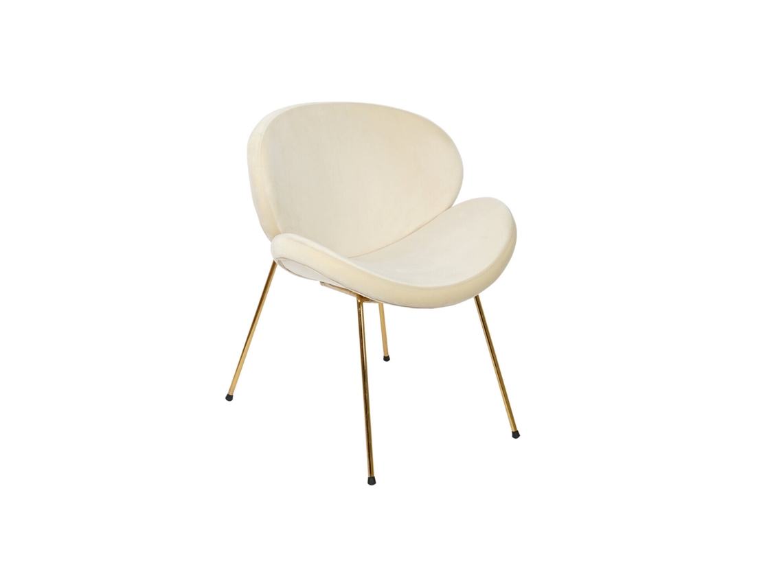 Silla Poliester Metal Terciopelo Beige 63x57x73cm