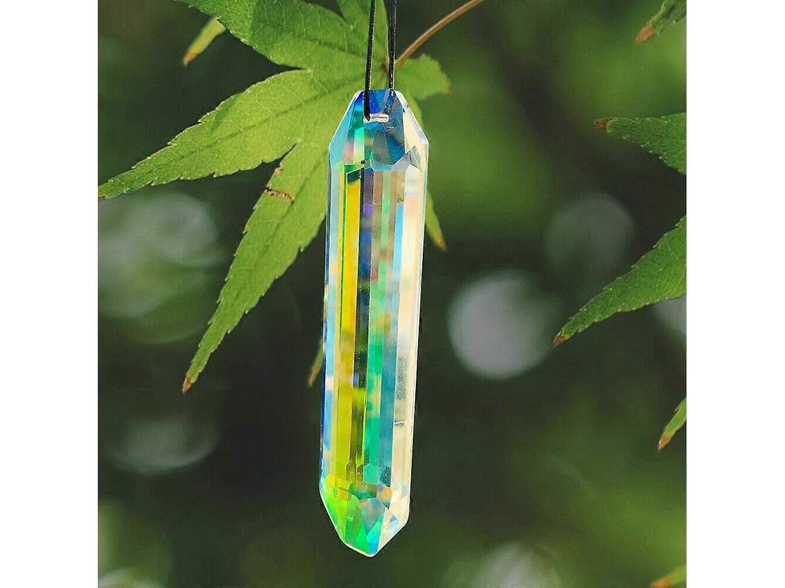 1 Lámpara de araña colgante con prisma facetado AB, atrapasol, cristal arcoíris, decoración colgante.