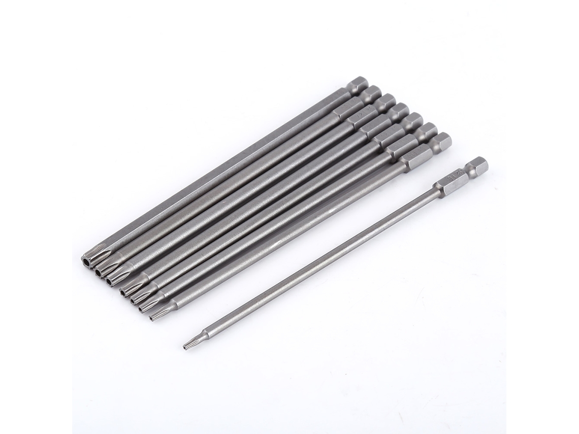 Conjunto De Bits De Parafusadeira Com Cabeça Estrela Aço S2 Magnética 150mm 8pcs Ferramentas Manuais