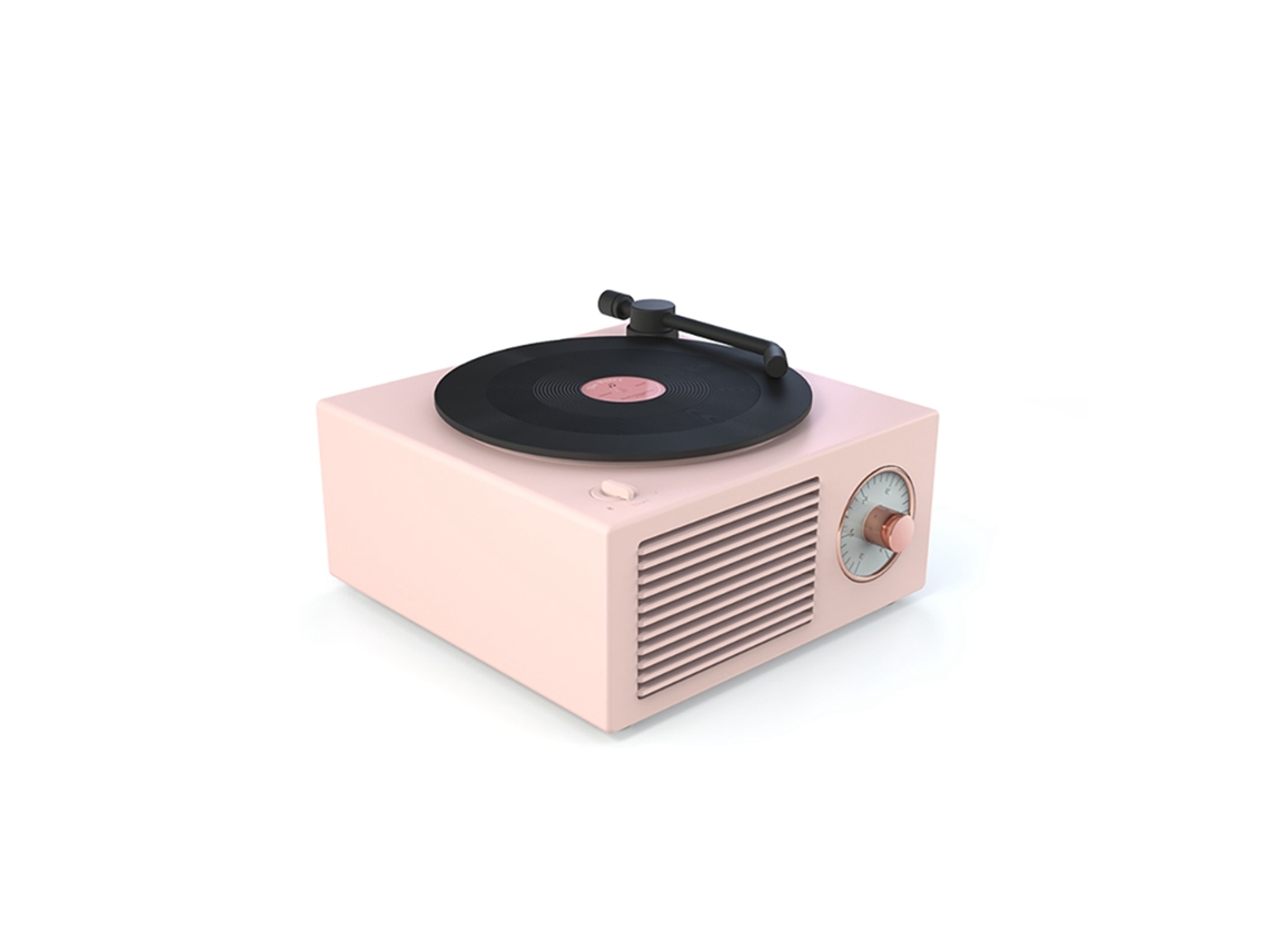 Mini Altavoz Bluetooth Retro Con Reproductor De Vinilo, Diseño Giratorio Y Música Inalámbrica.