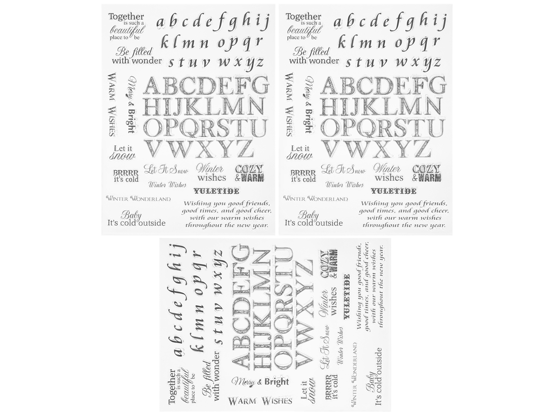 3 Piezas Sellos Transparentes Tpr Letras Inglés Para Manualidades Scrapbooking Álbum Tarjeta Diy