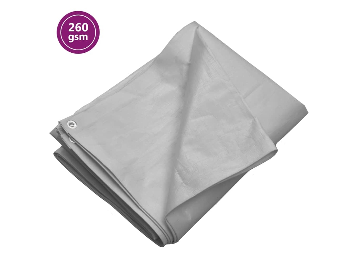 Lona VIDAXL Gris Polietileno (260g/m²2x3m)