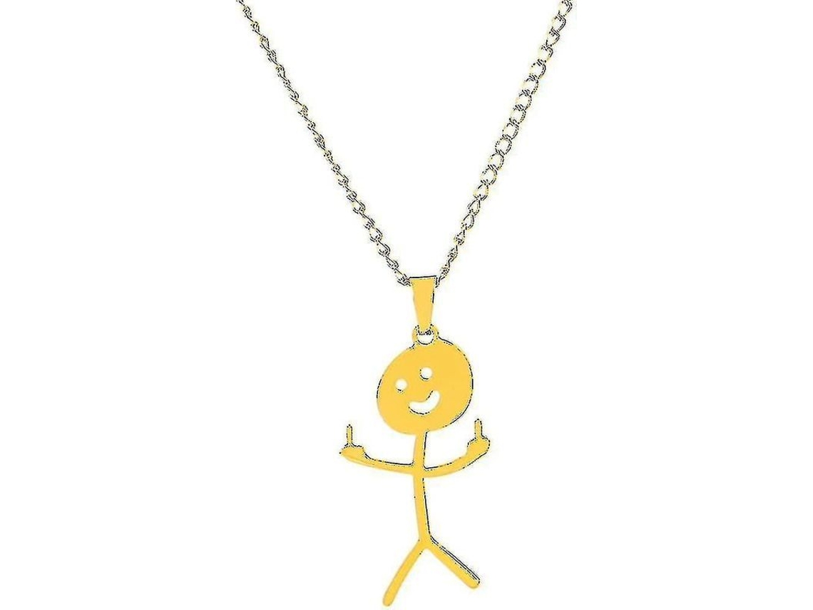 2026-collar Doodle Divertido Personalizado Acero Inoxidable Colgante Sonriente Dedos De La Mano Joya Regalo