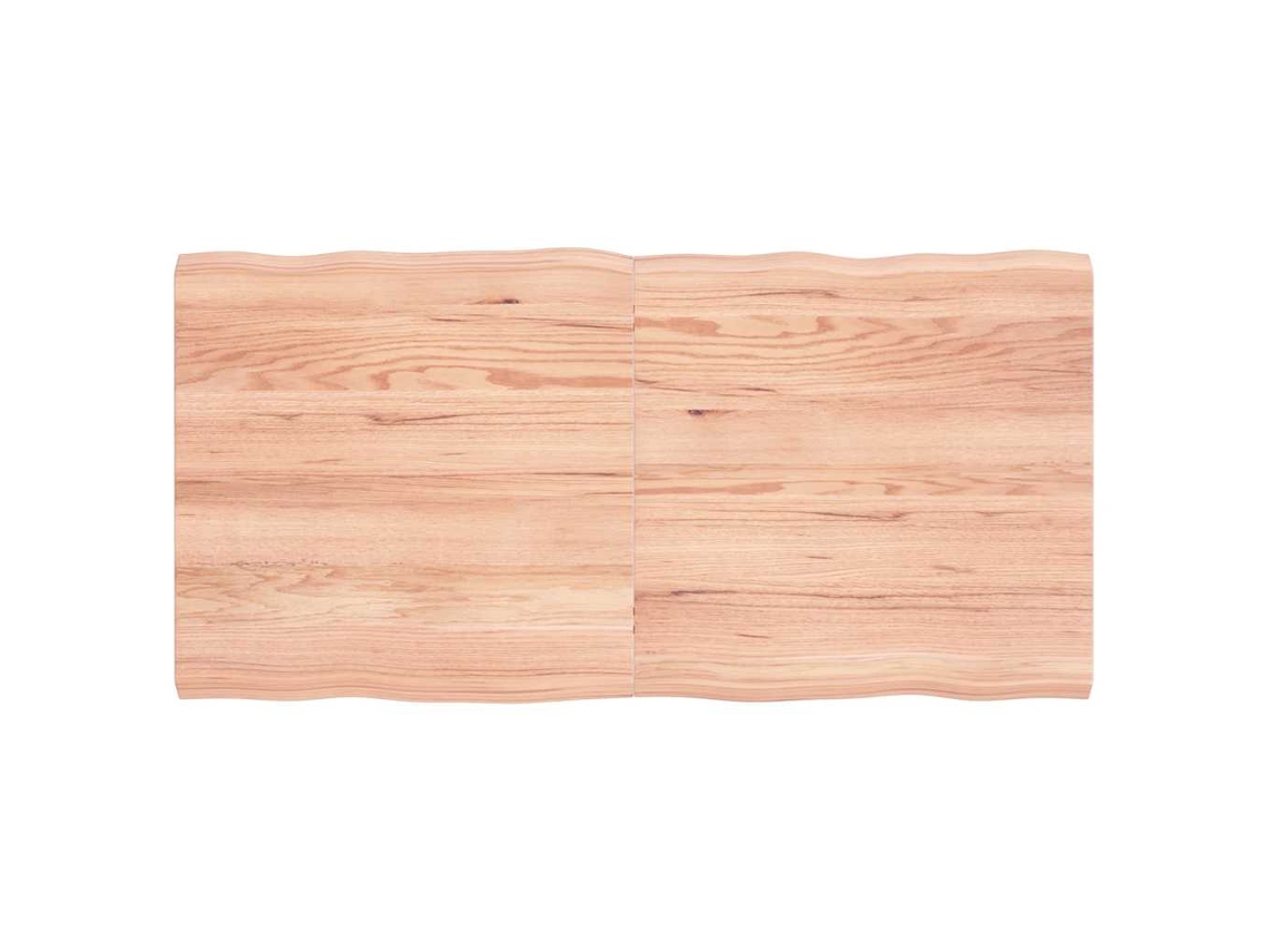 Tablero Mesa | Tablero De Escritorio | Superficie De Mesa Madera Tratada Borde Natural Marrón 120x60x(2-4)cm