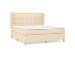 Maison Exclusive - Cama Box Spring Con Colchón Tela Color Crema 180x200 Cm