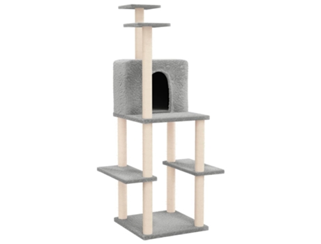 Rascador Para Gatos VIDAXL Con Postes De Sisal Gris Claro 144,5 cm