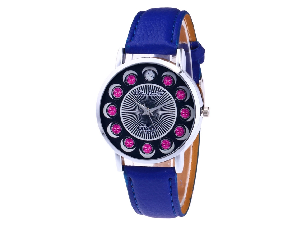 Reloj De Pulsera Unisex Fashionable De Cuarzo Para Ocio Color Azul Real