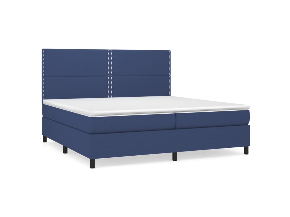 Maison Exclusive - Cama Box Spring Con Colchón Tela Azul 200x200 Cm