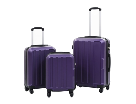 MAISON EXCLUSIVE Juego de maletas rígidas de ruedas trolley 3 pzas moradas ABS