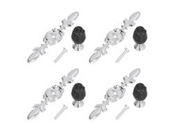 4 Tiradores Modernos De Cristal Con Placa Para Cajones, Armarios Y Muebles, Estilo Europeo.